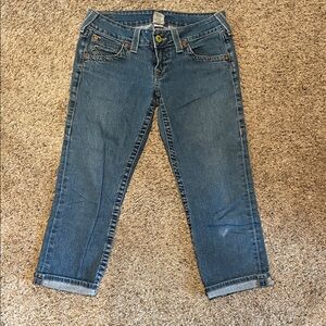 True Religion Classic Blue cropped Jeans